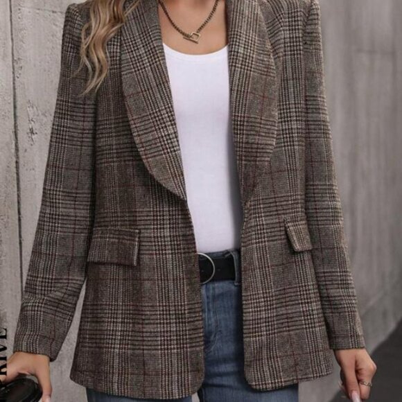 Christian Dior Brown Pinstripe Blazer Jacket Womens Size 12 Classic Tailored Loo - Picture 5 of 15